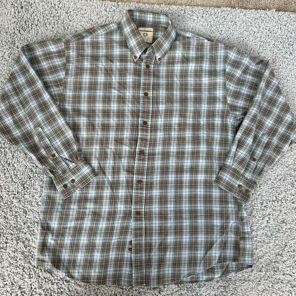 Viyella Plaid Button, Size Large (16.5) - Picture 1 of 7